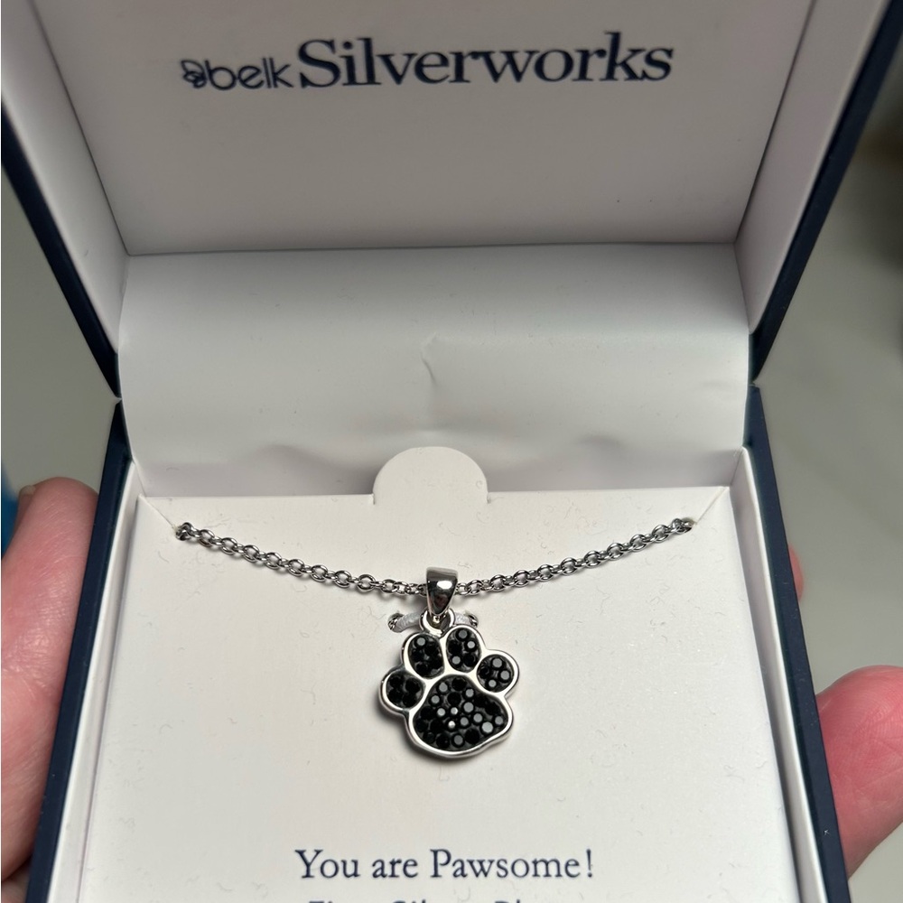 Belk Silverworks Black Paw Pendant Necklace